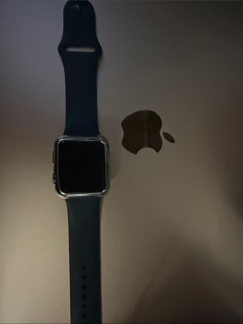 Apple Watch with Black Sport Band and Silver Case